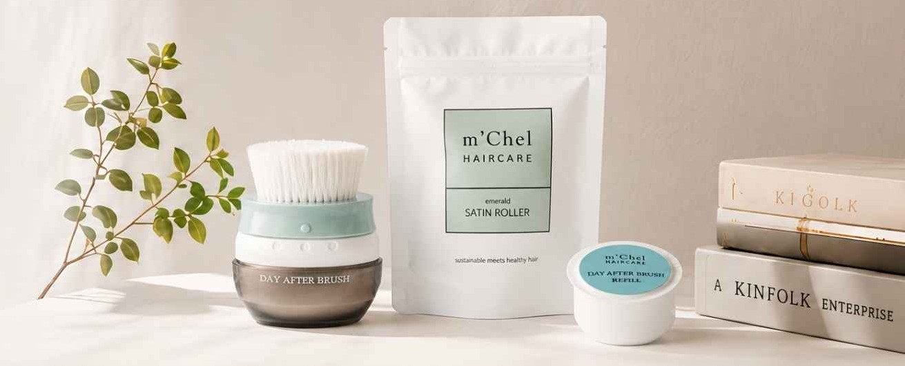 The m’Chel Day After™ Brush, Satin Roller and Brush Refill